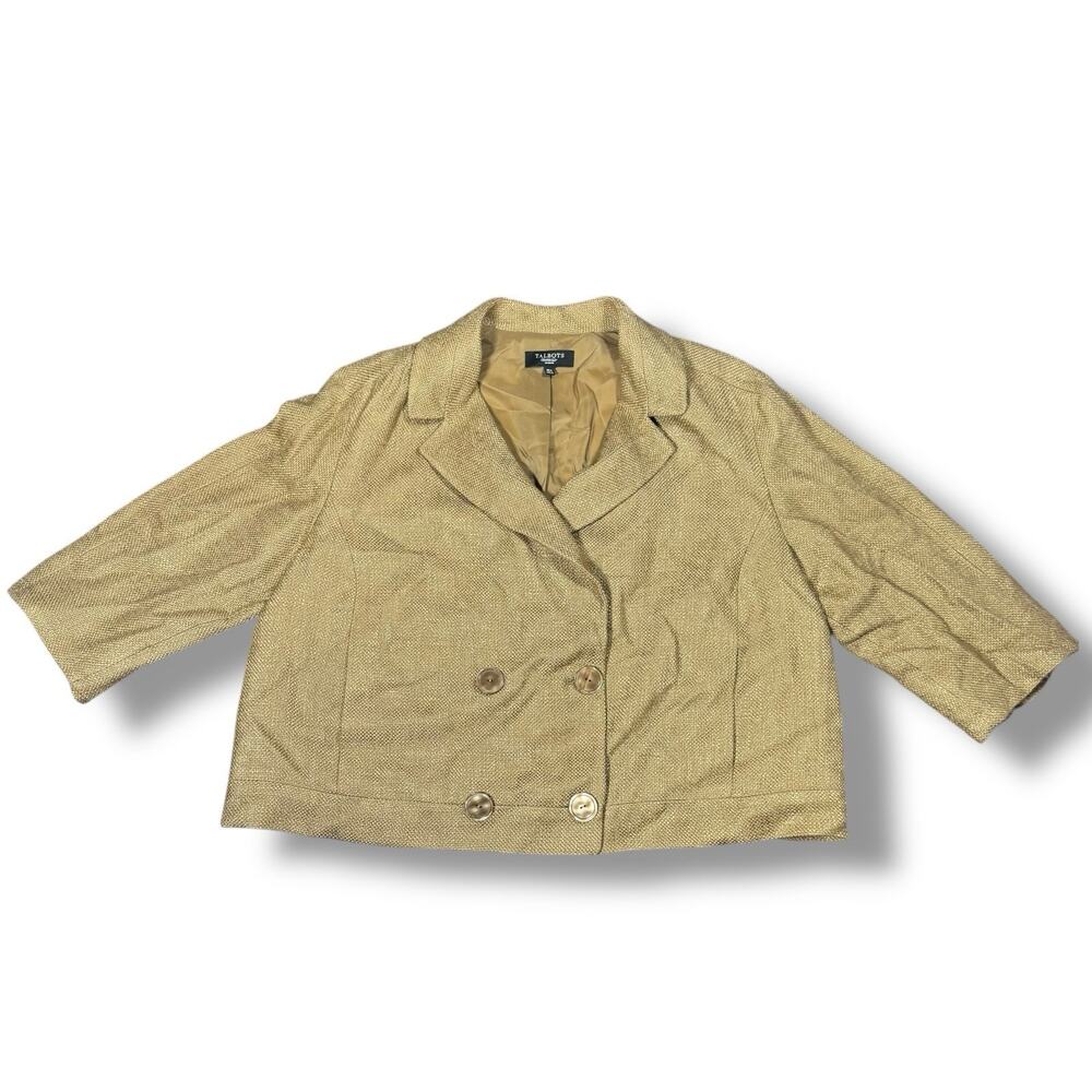 Talbots Women’s Plus Size Tweed Blazer‎ 18W Brown Tan Beige NWOT Workwear